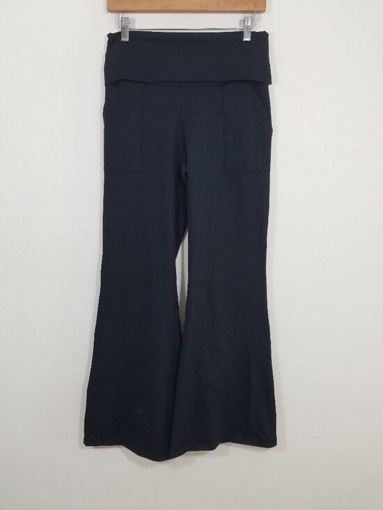 Offline Pants - Offline by Aerie The Hugger Foldover Flare High Rise Black Size L